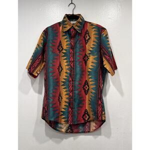 Vintage UTY Western Shirt Men’s Size Small Aztec Southwestern Button Front
